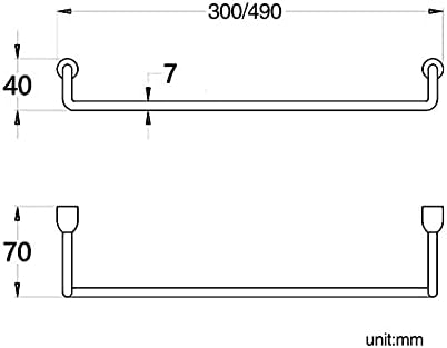 BOCbco Black Wall Mounted Towel Rail for Bathroom
