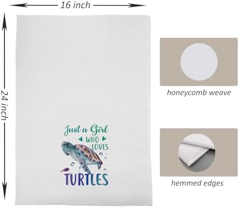 Precious Turtle Design Just A Girl Who LOVES Turtles 16x24 inch Kitchen Towels