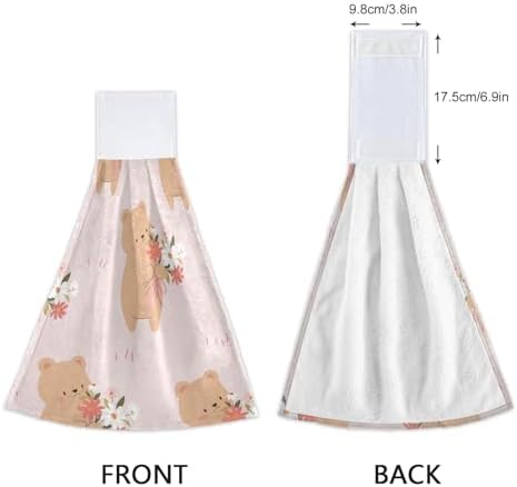 Exclusive OTVEE Bear Holding Flower Bouquet Kitchen Towels for Home Kitchen Use