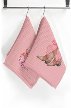 Preppy Kitchen Towels Set of 4 Pink Cherry Decor