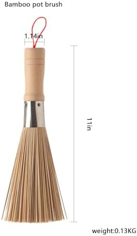 3-Piece Bamboo Cleaning brushes for Kitchen Woks and more