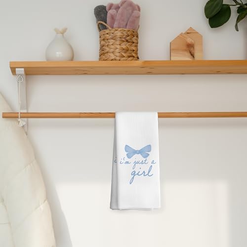 Coquette Trendy Blue Bows Kitchen Towels - 16x24