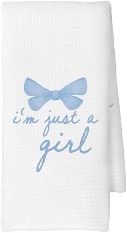 Coquette Trendy Blue Bows Kitchen Towels - 16x24