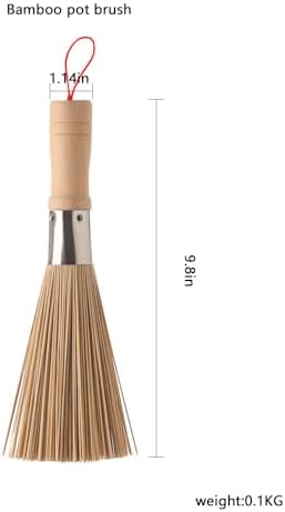 3-Piece Bamboo Cleaning brushes for Kitchen Woks and more