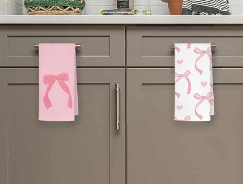 QODUNG Design Pink Bowknot 4-Piece Kitchen Towels