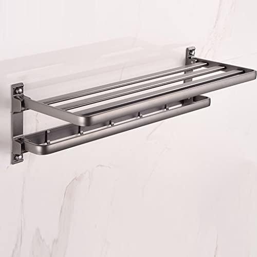 ANNBKA Gray Aluminum Alloy Wall Mounted Towel Rack