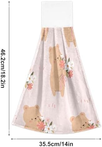 Exclusive OTVEE Bear Holding Flower Bouquet Kitchen Towels for Home Kitchen Use