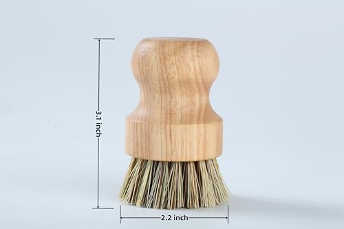 Coconut Fiber Bamboo Dish Scrub Brush Set of 3