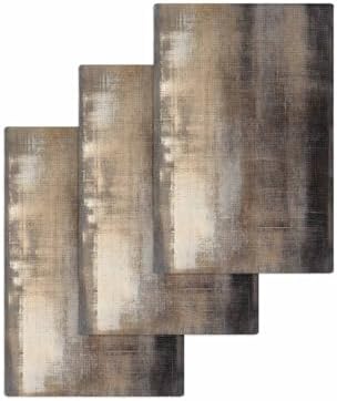 Habtucy Ombre Brown 3-Piece Kitchen Towels