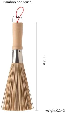 3-Piece Bamboo Cleaning brushes for Kitchen Woks and more