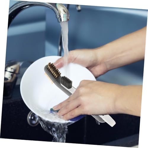 Efficient Oil Removal Brush with Dual Heads for Stove and Range