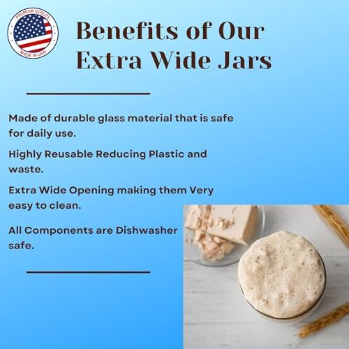 JARMING COLLECTIONS 16 oz Glass Pint Jars with Lids