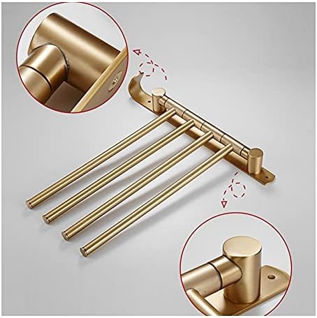 Towel Rail Wall Mounted Brass Towel Bar Rotating Towel Holder GoldBlackWhite Finish