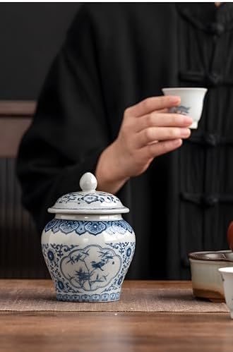 9oz Porcelain Canister Elegant Chinese Design