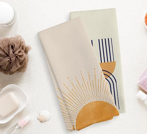 NoQL Boho Black Sunrise Kitchen Towels Set