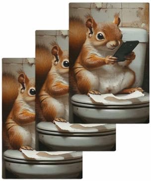 Funny Squirrel Kitchen Towel Set 3 Pieces