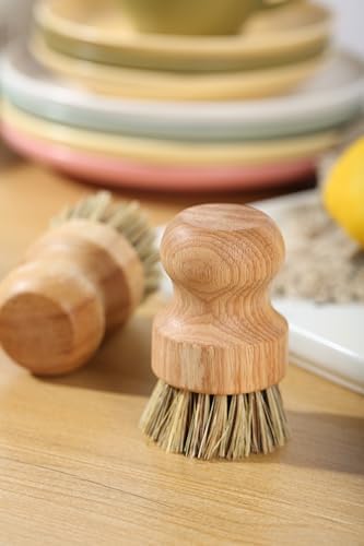 Coconut Fiber Bamboo Dish Scrub Brush Set of 3