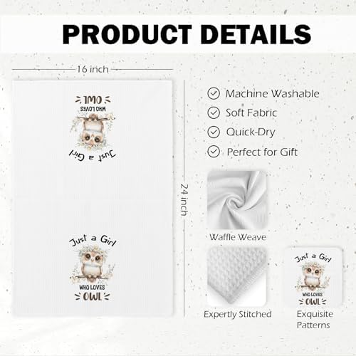 Floral Owl Soft Kitchen Towels
