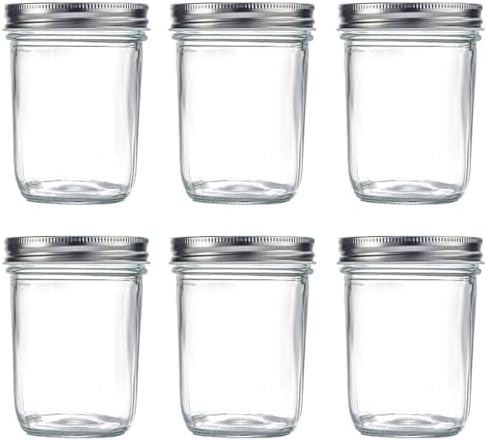 6-Pack Mason Jars for Preserving Cooking Serving