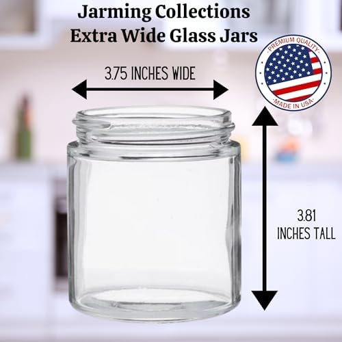 JARMING COLLECTIONS 16 oz Glass Pint Jars with Lids