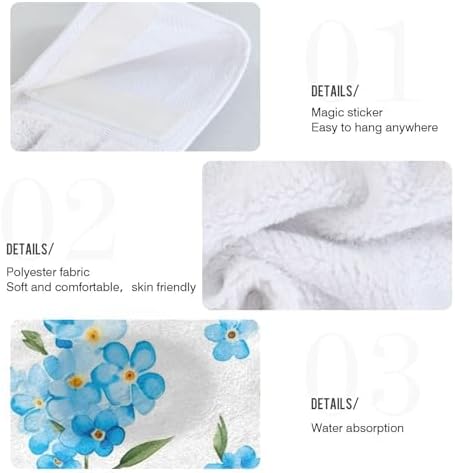 Fast-Drying Blue Forget-Me-Not Kitchen Towels