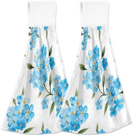 Fast-Drying Blue Forget-Me-Not Kitchen Towels