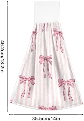 OTVEE Pink Ribbon and Bow Kitchen Towels Fast Drying Durable