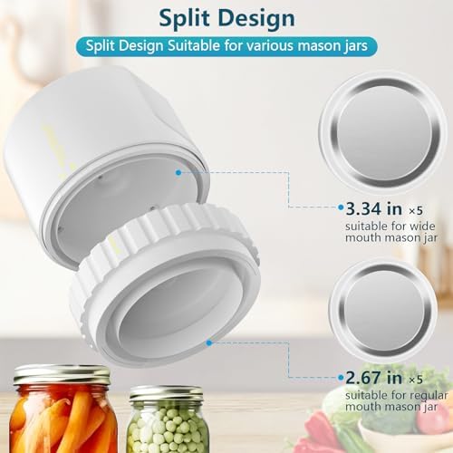 Electric Jar Vacuum Sealer Kit Wide Regular Mouth Jar Sealer