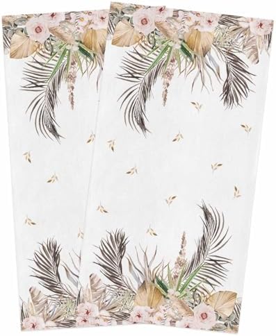 ZOE GARDEN Tropical Palm Leaves Kitchen Towels 2-Pack