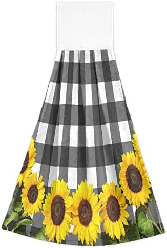 KCldeci Sunflower Hanging Towels Kitchen Dish Towels Set of 2