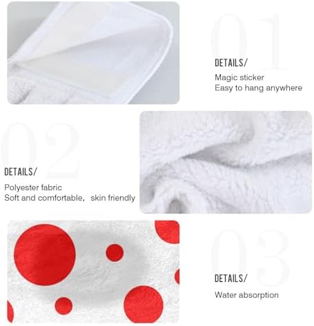 Red Polka Dot Pattern Hanging Kitchen Towels Hand Towel Fast Drying
