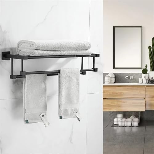 Sturdy Stainless Steel Towel Holder Black