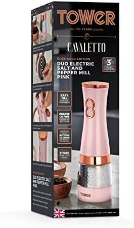 Tower T847004 Pink and Rose Gold Salt and Pepper Mill