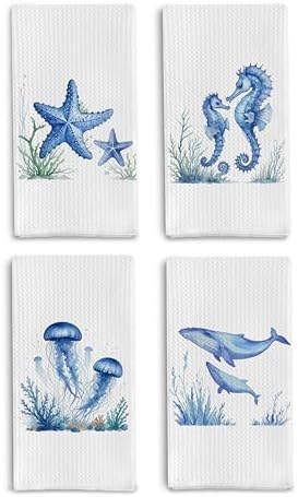 Coastal Kitchen Collection - 4-Piece Towels Ocean Design