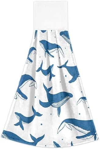 Blue Whales Hanging Kitchen Towels