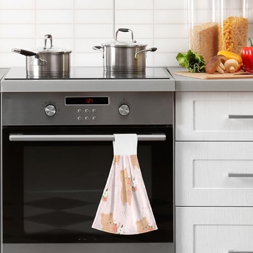 Exclusive OTVEE Bear Holding Flower Bouquet Kitchen Towels for Home Kitchen Use