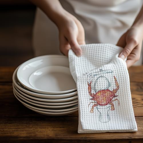 Crab Hand Towels Ocean Decor