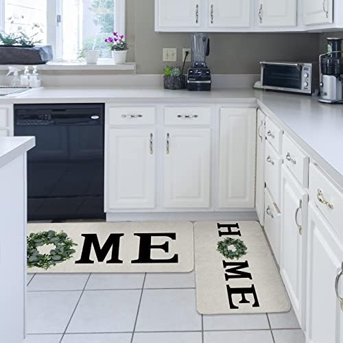 Carosoffe 2-Pack Kitchen Rugs Non-Slip Soft Absorbent Mat Set