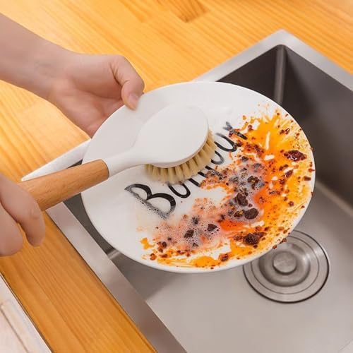 Bamboo Handle Dishwashing Brush Durable Bristles for Sustainable Kitchen Cleaning