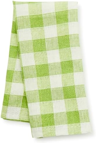 MacKenzie-Childs Linen Dish Towel Green Check 1