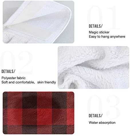 Kcldeci Red Black buffalo Check Plaid 2-Piece Kitchen Hand Towels