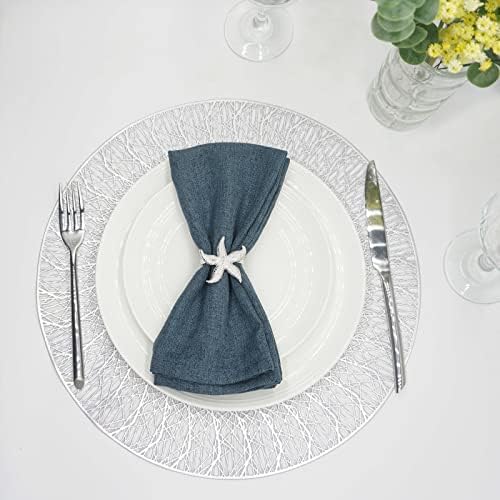 Sturdy 6-Piece Metal Napkin Rings - Starfish Design