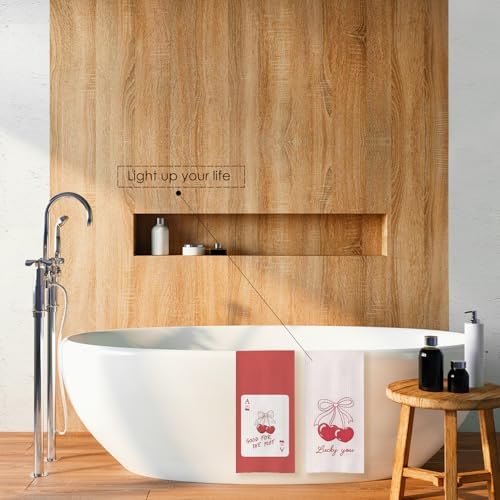 Coquette Red Bow Cherry Kitchen Towels