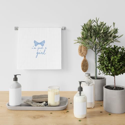 Coquette Trendy Blue Bows Kitchen Towels - 16x24