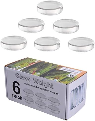 6-Piece Set of Unique Glass Fermentation Weights for Mason Jars