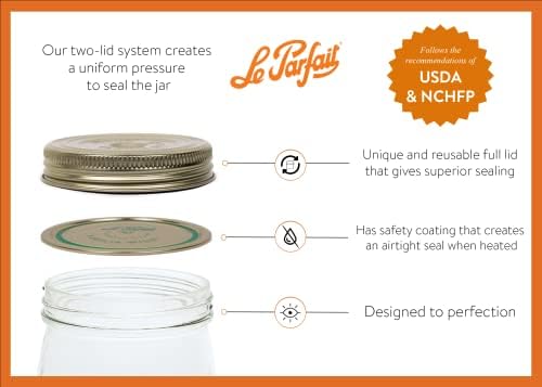 Le Parfait Family 4-Piece Canning Jars with Airtight Sealing System
