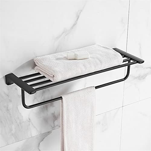 Brass Black Towel Rack Wall Mount Organizer