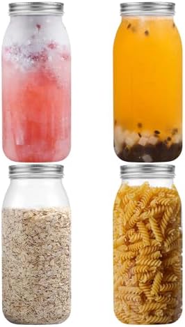 Easy-Opening 64oz Mason Jars Set