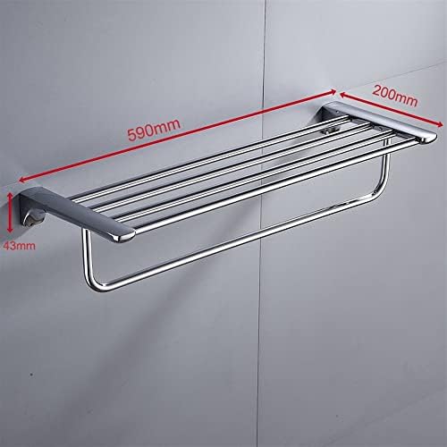 ANNBKATowel Shelf Matte Black Towel Rack Wall-Mounted Stainless Steel Towel Holder