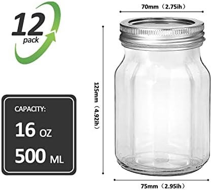 KAMOTA Mason Jars 12-Piece Set